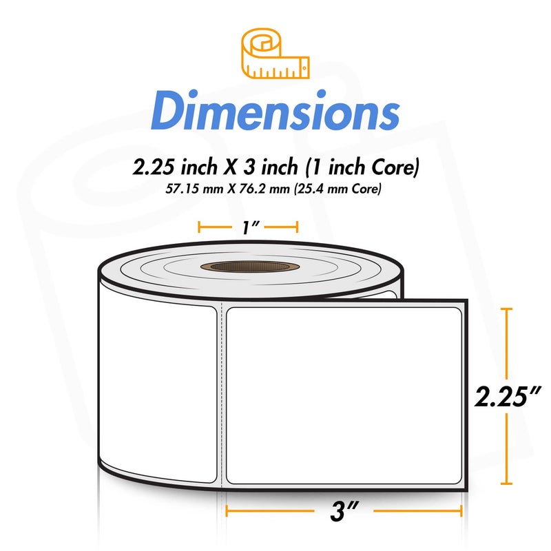 OfficeSmartLabels 2.25" x 3" Direct Thermal Label - Compatible with Rollo Label Printer & Zebra Desktop Printers â€“ 1â€ Core, Postage UPC Barcode Address Shipping Sticker, Adhesive & Perforated - 4 Rolls, 500/Roll - Image 4